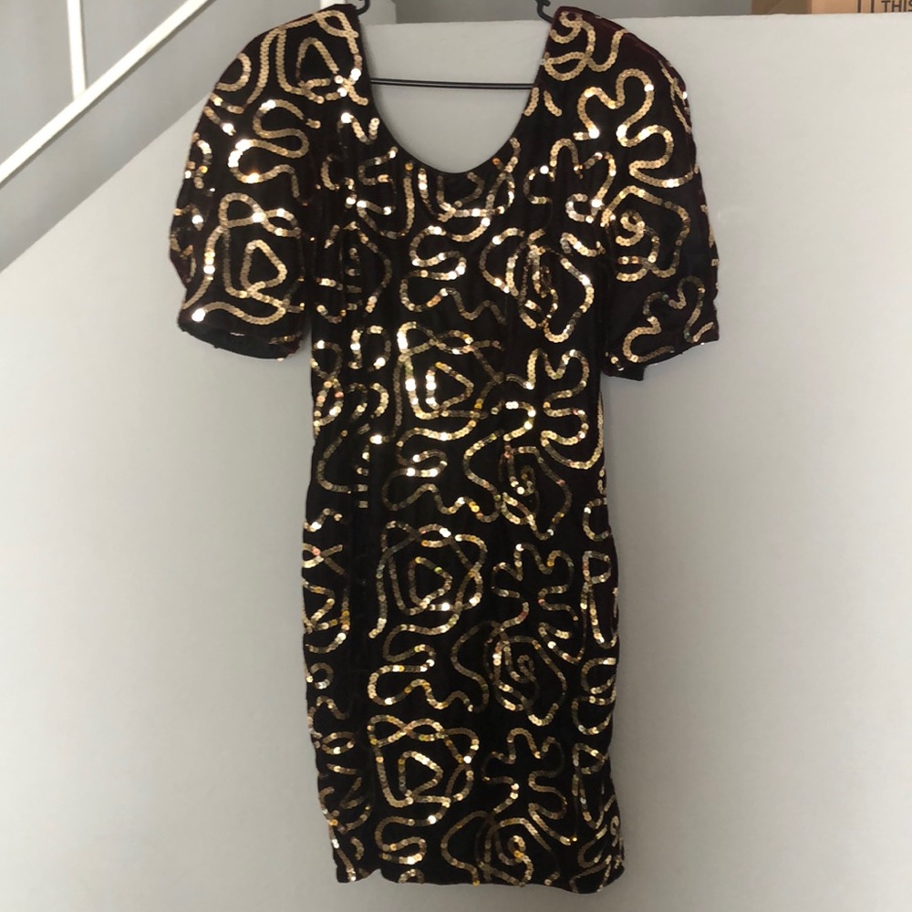 Vintage 80s Midnight Glo Sequin Dress